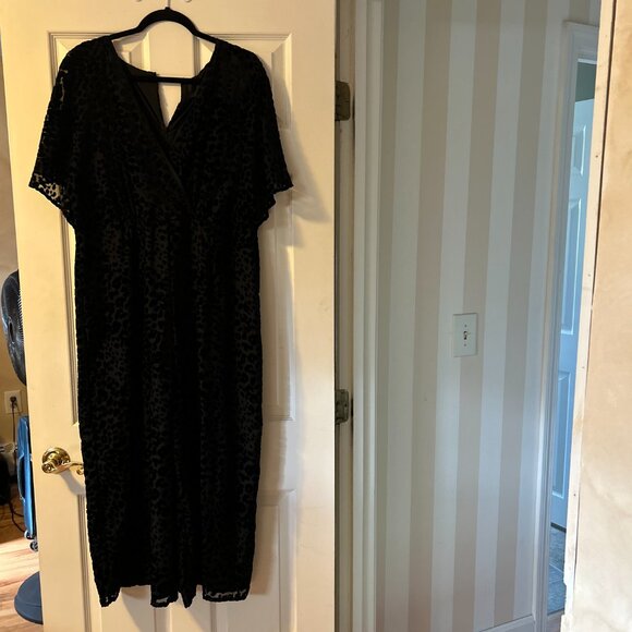 NWT Anthropologie Greylin Cerise Burnout Velvet Jumpsuit - Picture 10 of 10